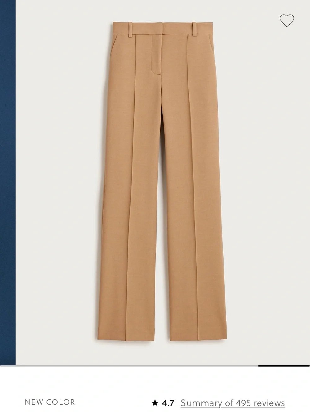J. Crew Natalia Camel straight -Leg High-Rise Trousers